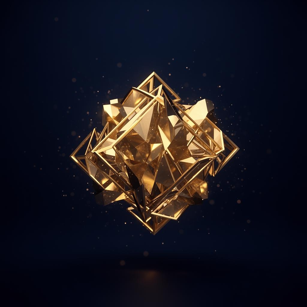Premium golden crystalline structure representing BEVCA Investment